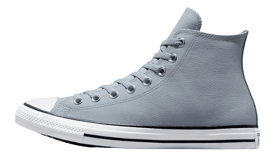 Silver leather converse clearance all stars