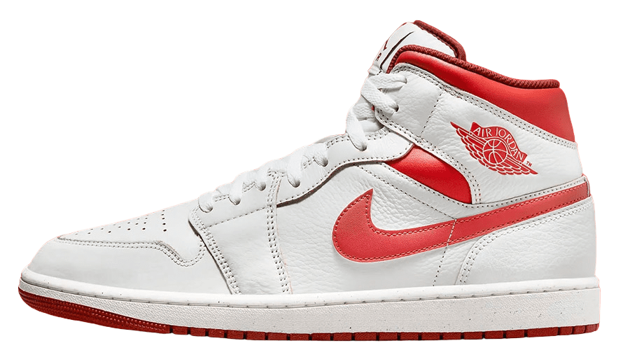 Aj1 mid white red sale