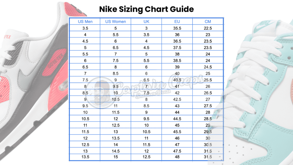 Nike Youth to Women's Size