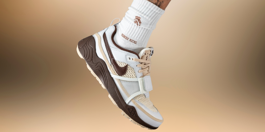 An On-Foot Look at the Travis Scott x Nike Zoom Field Jaxx “Light Chocolate”