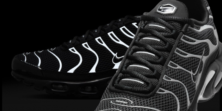 Nike air max plus black reflective hotsell